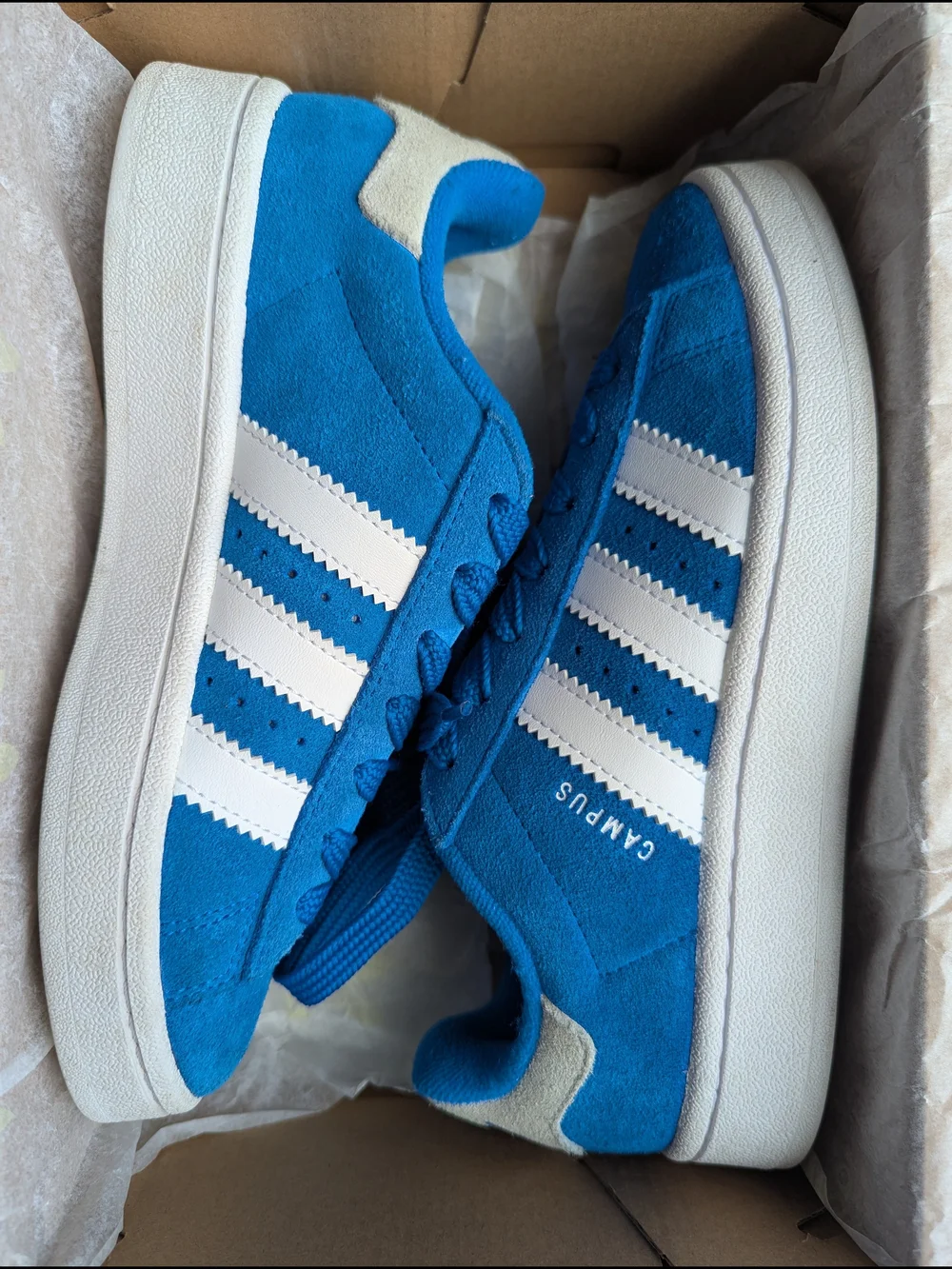 adidas Campus Suede Sneakers in Vibrant Blue with White Stripes